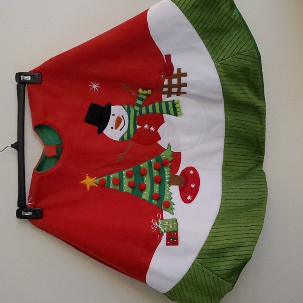 Snowman and Christmas Tree Skirt